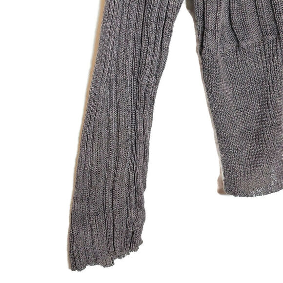 Eileen Fisher Linen Cardigan Sweater Lightweight Brown Gray Classic Summer M - Picture 4 of 14